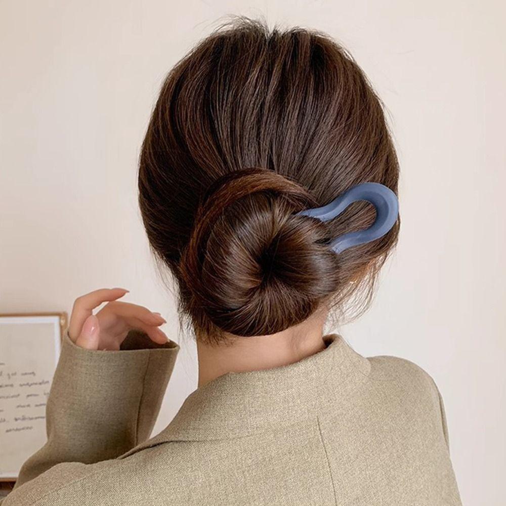 U-Shaped Hairpin Resin Hair Sticks Elegant Hair Fork  for Women Girls