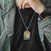 Guardian God Buddha Dzi Bead Pendant Necklace: Wealth God's Green Tara for Men and Women