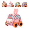 Fabric Kids Pull Back Car Cartoon Parent Child Interaction Soft Baby Vehicle Toy for 1 to 3 Years Ol