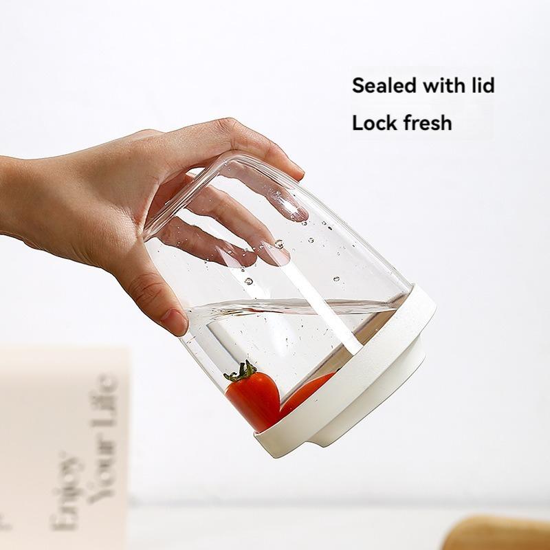 1PC Dripable Fruit Cup with Fork Food Grade Student Portable Picnic Storage Bucket Plastic Cup Sealed Leak Proof Salad Cup