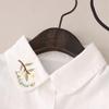 2025 Fresh Embroidery Long Sleeve Shirt for Women: Versatile White Student Blouse