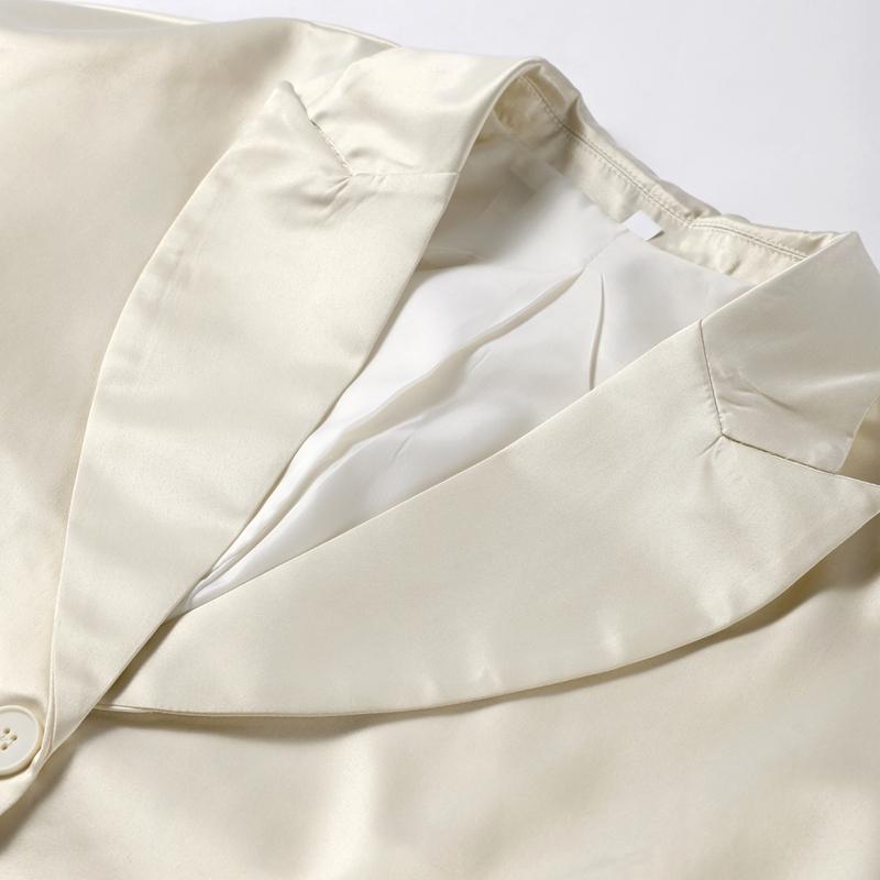 Summer Women's Blazer Lapel Single Button Short Suit Jacket Commuter Long Sleeve Slim Fit Thin Jacket