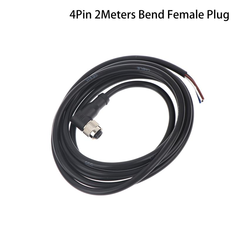 2/5Meters Aviation Plug Lead 4-pin Air Plug Cable With Straight Or Bend Female Head Used For M12 M18 Inductive Proximity Sensor