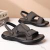 2025 summer new men's sandals fashionable wear-resistant comfortable middle-aged and elderly dad cool slippers outside wearing beach shoes