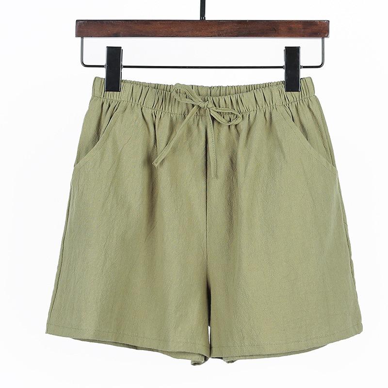 Summer New Loose Linen Cotton and Linen Large Size Student Sports and Leisure Shorts Women's Wide-leg Pants