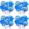 32-inch Blue Digital Foil Balloon Set for 1st Birthday Party Decoration
