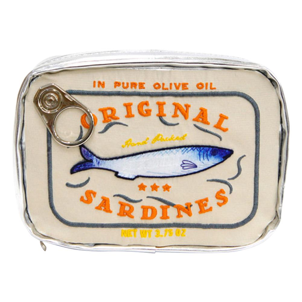 Canned Sardines Bath Women Travel Cosmetic Bag Cute Toiletry Bag Creative Portable Zipper Multi-function Makeup Bags for Weekend