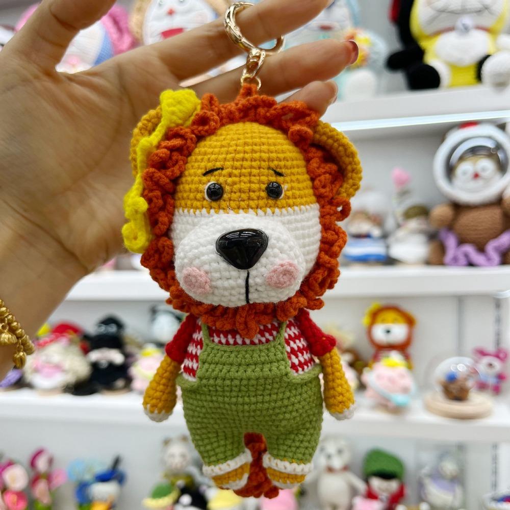 Customized 12-20cm High Handmade Crochet  Doll Pendant, Finished Crochet  Cute Frog Doll Decoration for Table,creative Key Chain