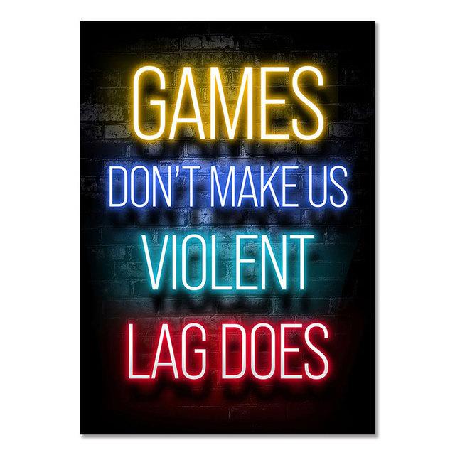 Gaming Room Decoration Poster Wall Art Video Game Canvas Painting Playroom Decor Picture for Gamer Boy Bedroom Prints Decor