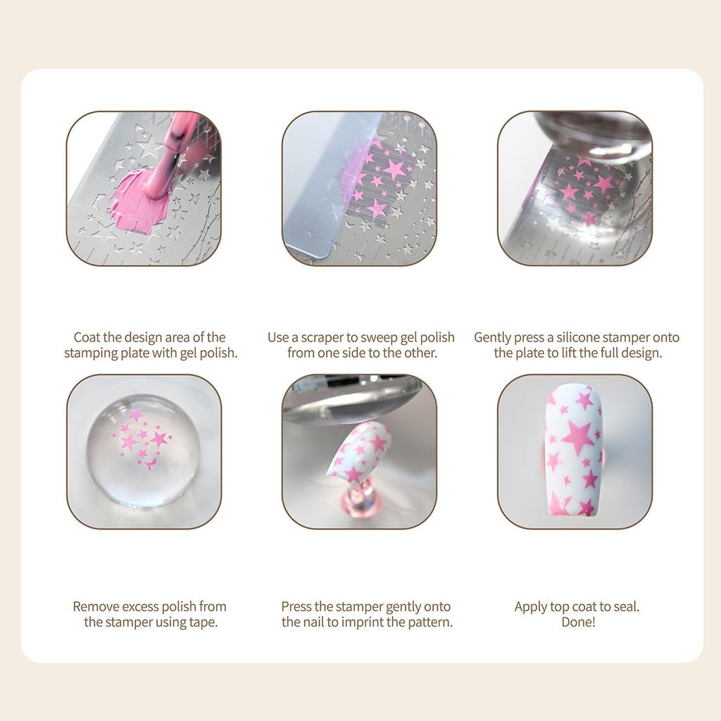 Reusable Stainless Steel Manicure Stencil with Timelesses Lace Pattern Suitable for Bridal or Party Nail Designs
