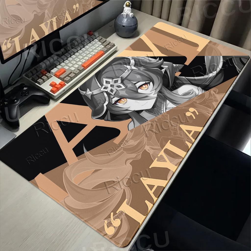Anime Mouse Pads Genshin Impact Hutao Sigewinne Character Cartoon Pattern Mouse Pad Gamer Anti-slip Carpet Aesthetics Rubber Mat