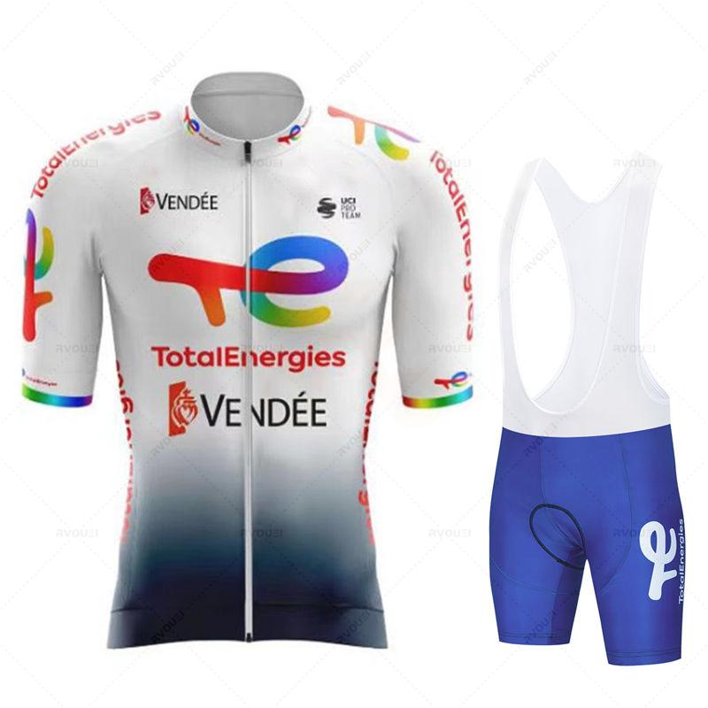 Total Energies Radtrikot Set Sommer Kurzarm Atmungsaktiv Fahrrad Herren Fahrradkleidung Maillot Ropa Ciclismo Uniform Anzug