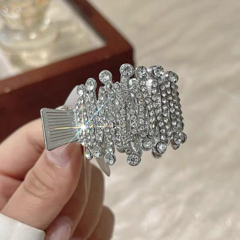 

Новая мода горный хрусталь заколка для волос коготь для женщин металлический маленький хвостик крабы толстые шпильки французский головной убор аксессуары для волос звезда