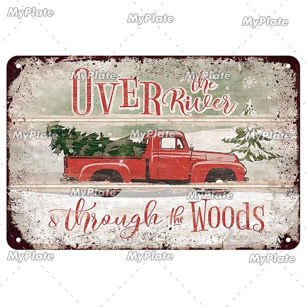 [MyPlate] Christmas Metal Sign Vintage Tin Sign Bar Decorative Plaque Home Decor Bar Wall Sticker Party Poster Gift