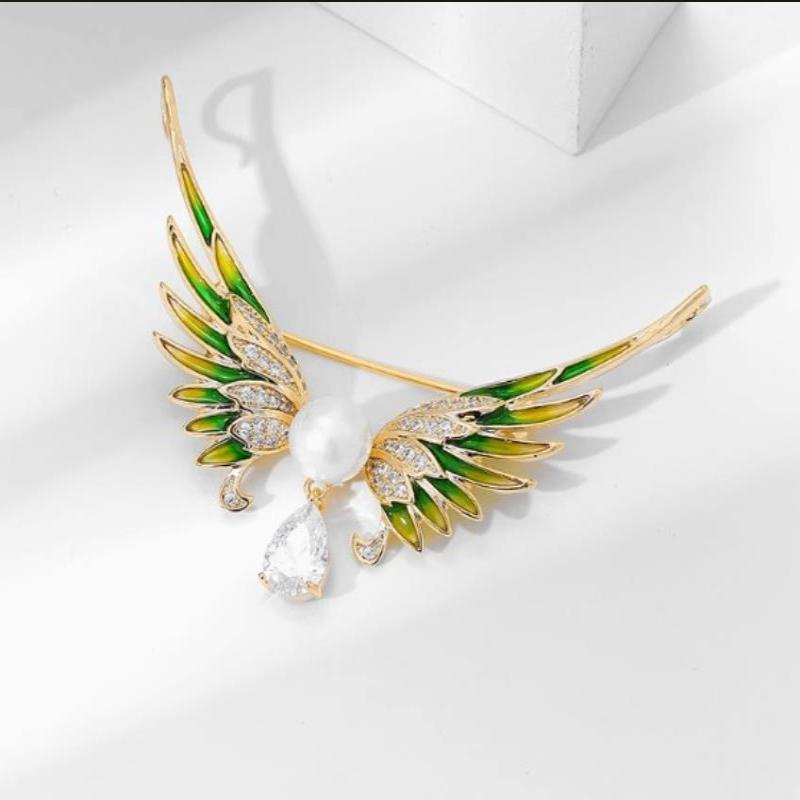 

Модные Изысканные Эмалевые Броши в виде Крыльев Ангела для Женской Одежды, Пальто, Ювелирных Аксессуаров, Подарок A2