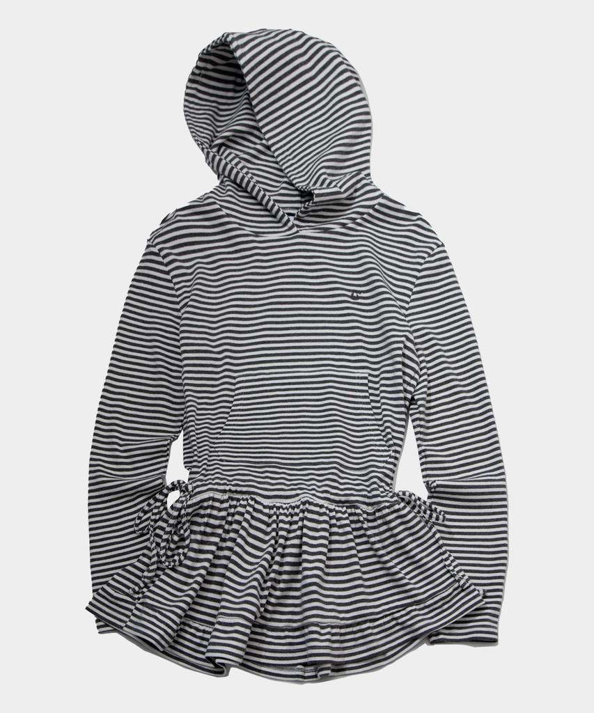 SOME PLACE Ruffle Layered Striped Frill Long Sleeveless Hoodie _2 Colors
