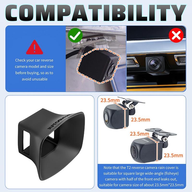 Universal Backup Camera Rain Shield Silicone Housing for Cars Waterproof Rear View Lens Cover Snowproof Dustproof