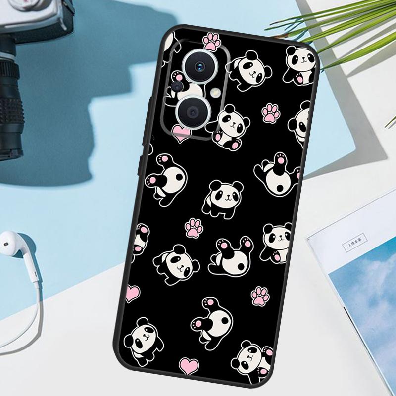 Cartoon Panda Cover For OPPO Reno 14 F 12 11 10 13 Pro 11F 12F 13F 7 8 Lite OPPO Find X8 X6 X5 X9 Pro Case