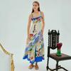 2026 new European and American cross-border  independent station sexy suspender printing graffiti cotton and linen printing pendulum 