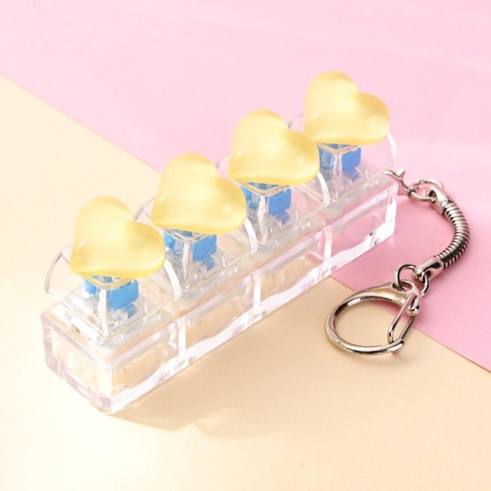 Heart Heart Keycap Fidget Keychain Crystal Clicker Button Keycap Keychain Adults