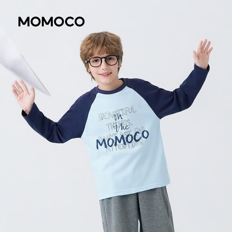 MOMOCO Boys' Blue Long Sleeve T-Shirt
