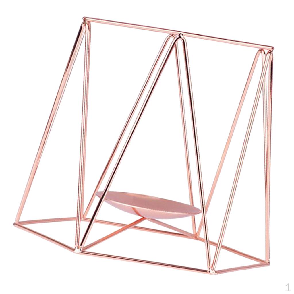 3 Geometric Candle Holder Metal Tea light Decor Candlestick