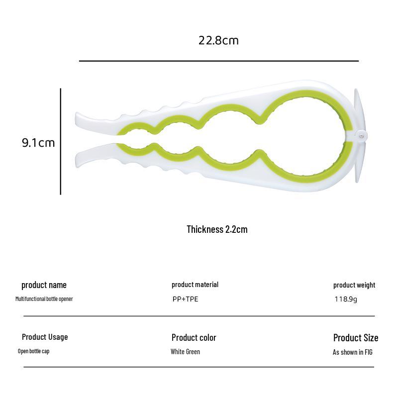Vier-in-Eins Multifunktionaler Flaschen- & Dosenöffner: Rutschfestes, arbeitssparendes Drehverschluss-Werkzeug.