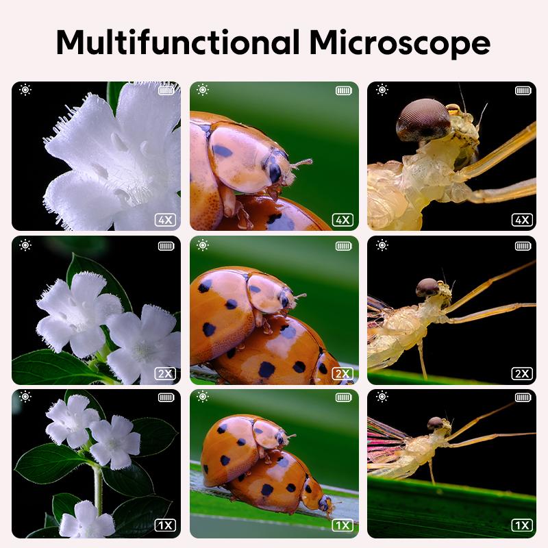 Kids Optical Microscope 200 Megapixels With Photo Video Function 500x Observe Microscopic World Science Children Educational Toy