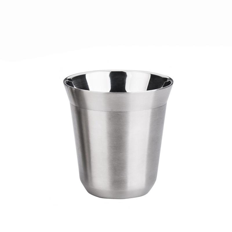 80ml/160ml Coffee Cup 304 Stainless Steel Capsule Coffee Cup Double-layer Heat Insulation Portable Cup Tea Cup Beer Milk Cup Set