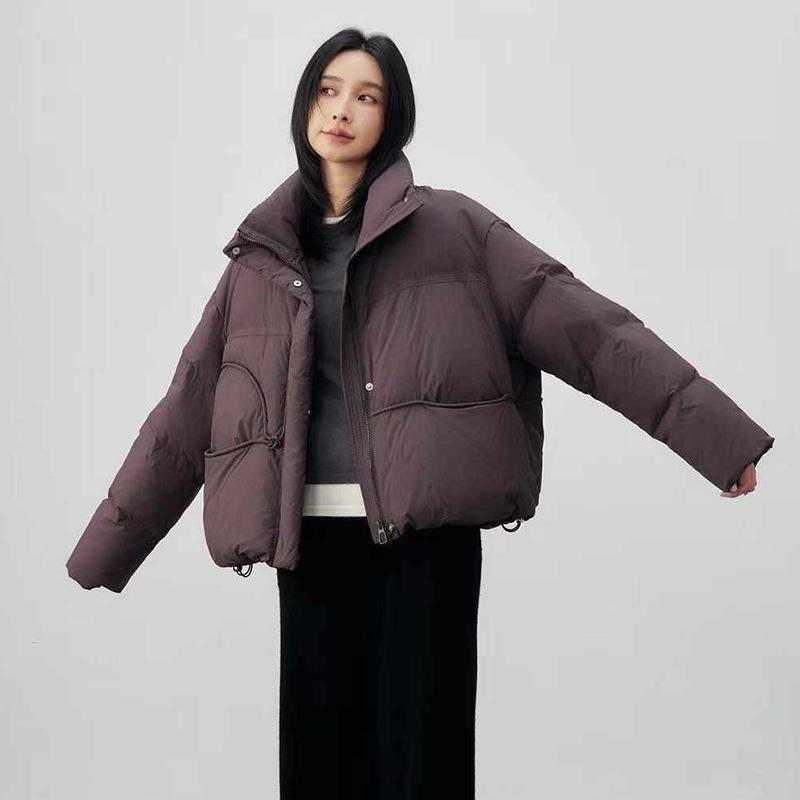 Winter 2025 New Loose Stand-up Collar Short Down Jacket Women's Duck Down High Quality