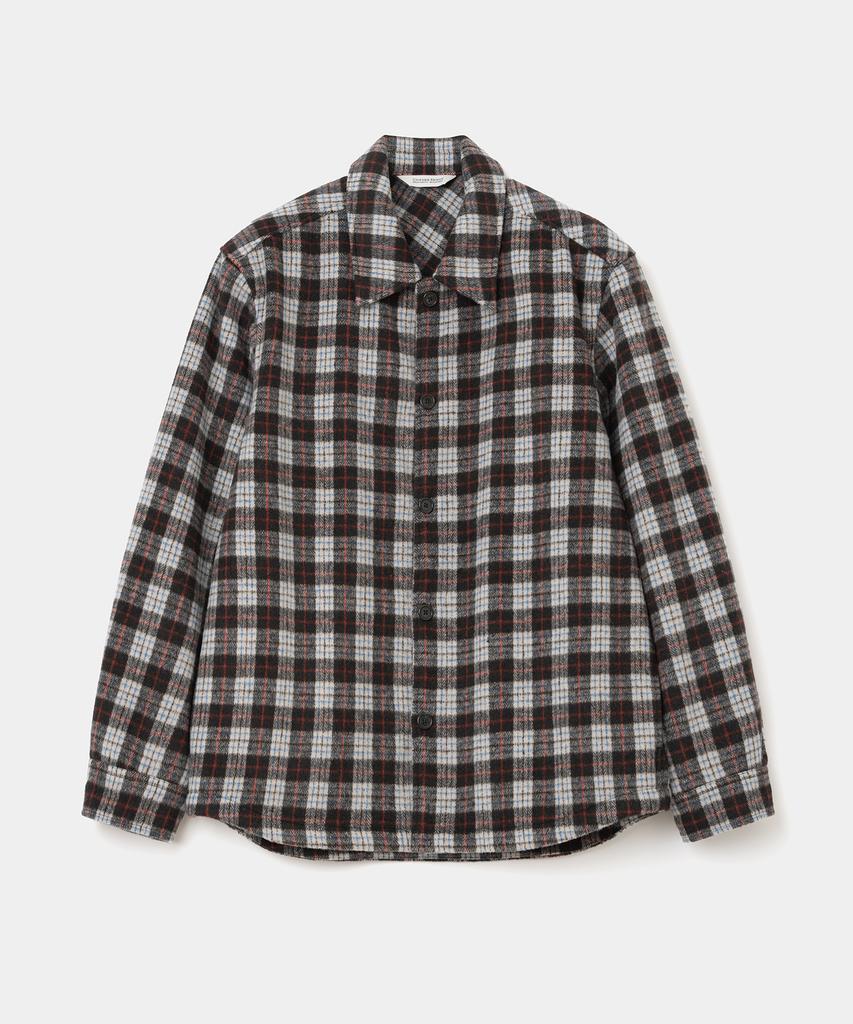 UNIFORM BRIDGE Wool Heavy Check Shirt Brown