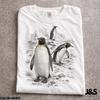 Penguin Vintage 90s T Shirt, Retro Emperor Penguin Graphic Tee, Botanical Arctic Nature Top, Unisex Outdoor Gift, Aesthetic Penguin Shirt
