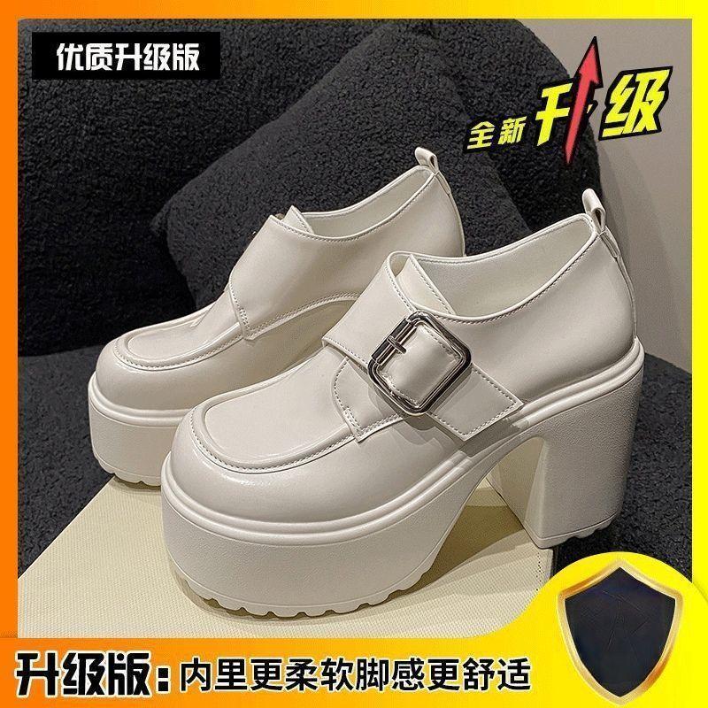 Small man increases height 10cm small leather shoes women's 2025 new platform fashion loafers Mary Jane muffin single shoes