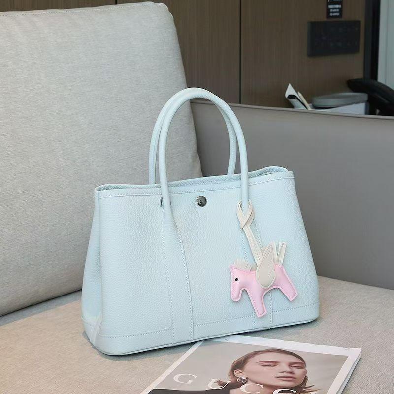 New garden bag leather tote bag cowhide handbag large capacity fashion women's bag trendy garden bag leather