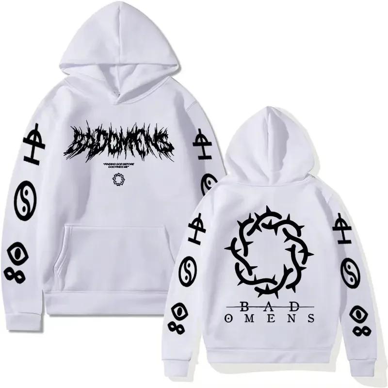 Bad Omens Band Tour American Music Print Hoodie The Death of Peace of Mind Skeleton Graphic Hoodies Male Rock Gothic Sweatshirts