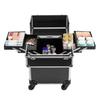 Large Capacity Trolley Makeup Box Professional Makeup Artist Toolbox Aluminum Alloy Multi-layer Storage Box 34*24*45cm