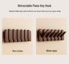 Piano Key Solid Wood Wall-Mounted No-Drill Coat and Hat Rack