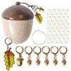 Wooden Acorn Animal Knitting Markers With Storage Box Locking Stitching Markers For Knitting Handmade Crochet Craft B03E