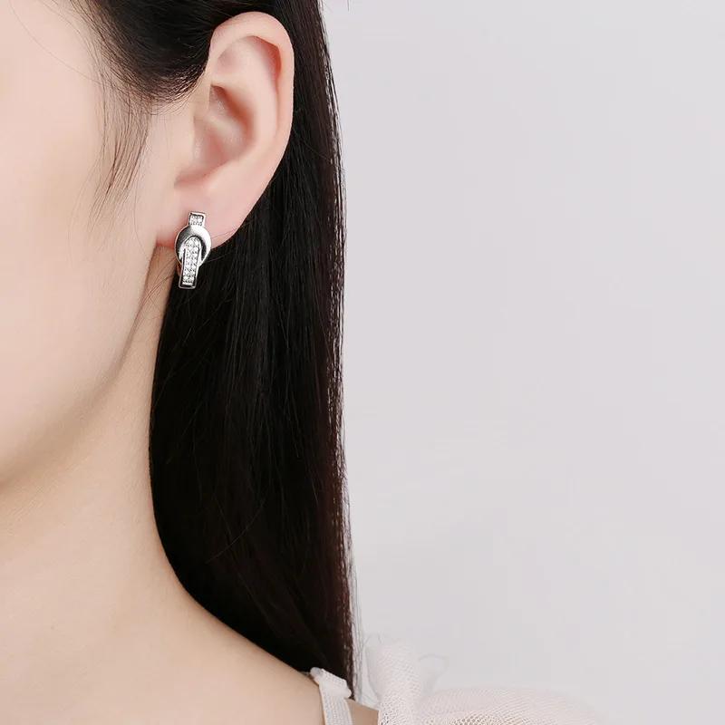 925 Silver Zirconia Small Hoop Earring For Girls Child Wome Beautiful Aros Huggies Earring Jewelry