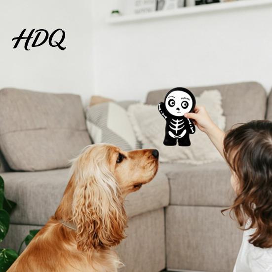 Natural Latex Puppy Teething Toys Skeleton Dog Toy Halloween Squeaky Chew Mummy Safe Odorless Pet for Chewing Bat Shapes Interactive Toy Aggressive