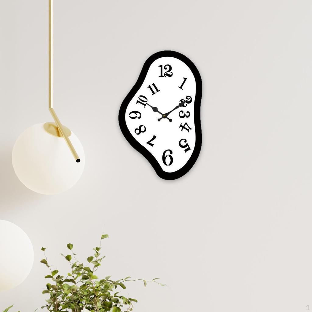 Melting Wall Clock Watch Bedroom Kitchen Decorative Gift Hanging Quiet for Party Farmhouse