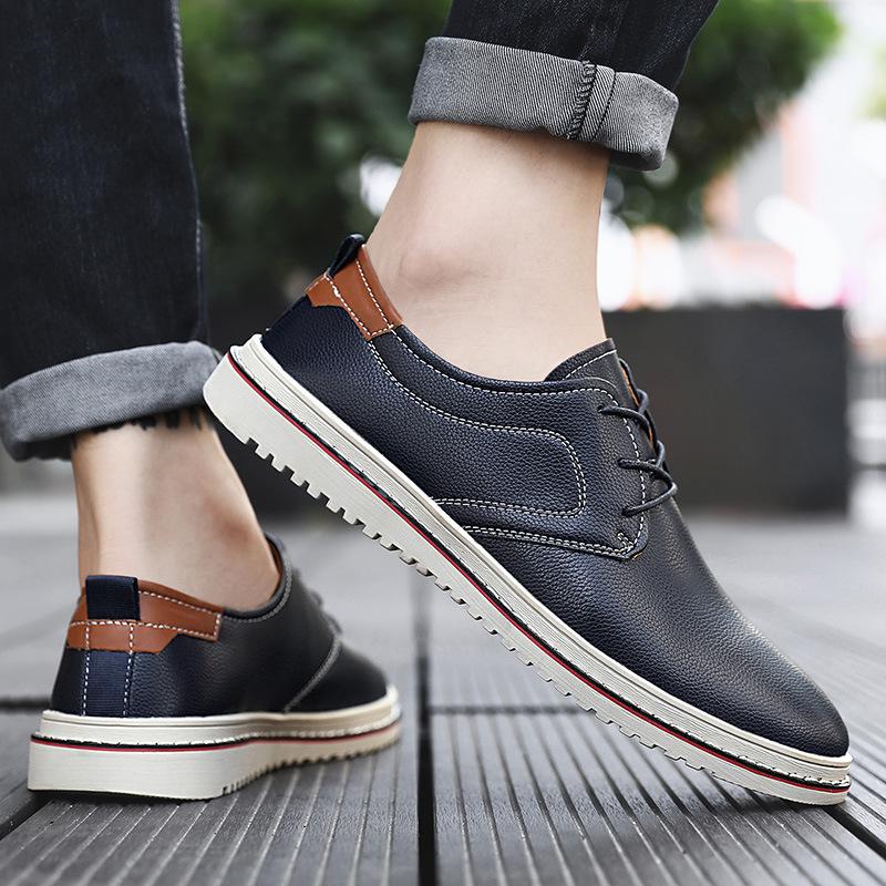 Herrenschuhe Mode lässige Lederschuhe große Größe Trend Britischer Stil Low-Top Lederschuhe Business Anzugschuhe