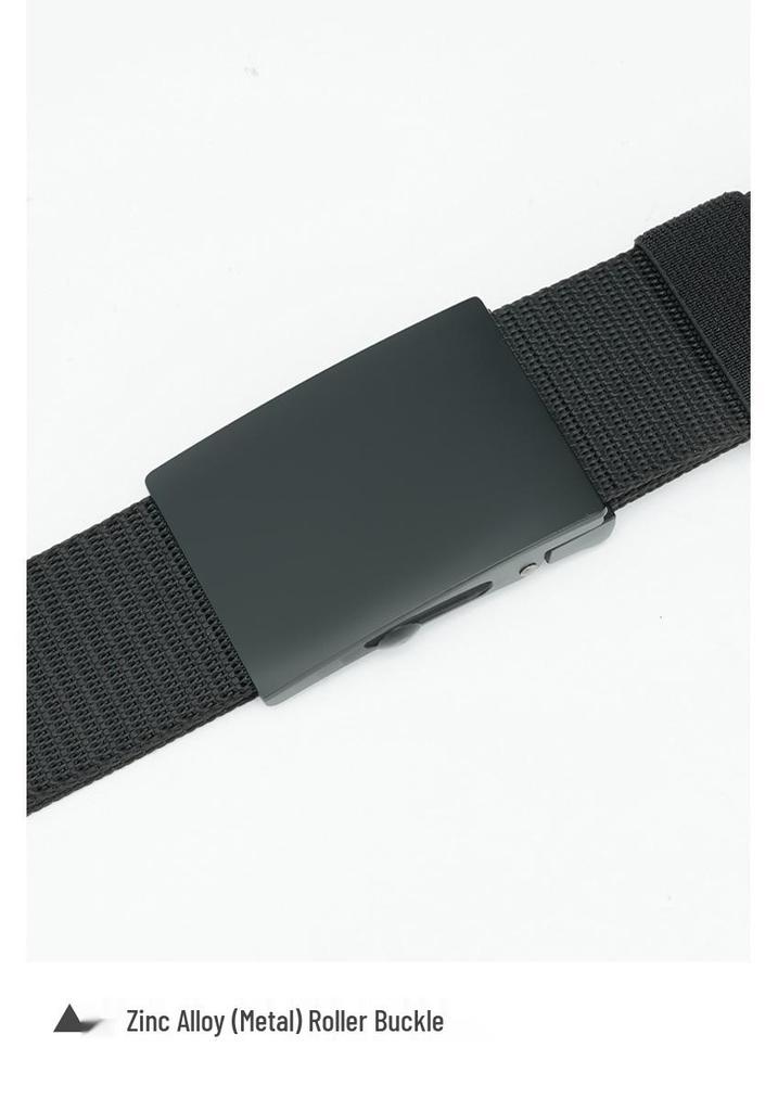 Men's No-Hole Canvas Belt with Automatic Buckle - Versatile Casual Jeans Nylon Leather Belt