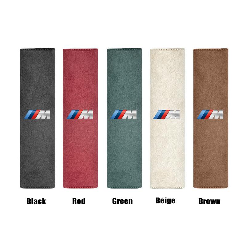 BBJC8 Luxury Suede Car Seat Belt Shoulder Cover Protector Pad Interior For BMW X1 X2 X3 X5 X4 X6 X7 G30 G20 G32 G11 G12 F40 F30 F20
