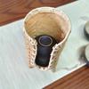 Bamboo Woven Tea Cup Storage Basket Handmade Paper Cup Dispenser Cup Holder Rack  Countertop