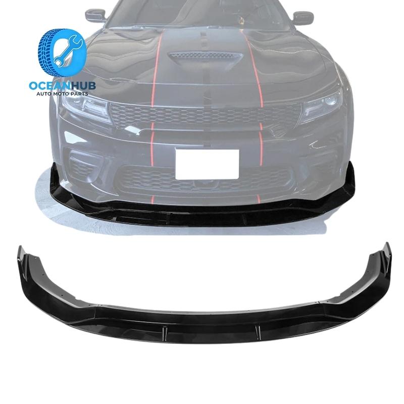 Front Splitter for 2020 - 2023 Dodge Charger V2 Front Bumper Lip ABS 4PCS Widebody Kit Front Bumper Lip Splitter