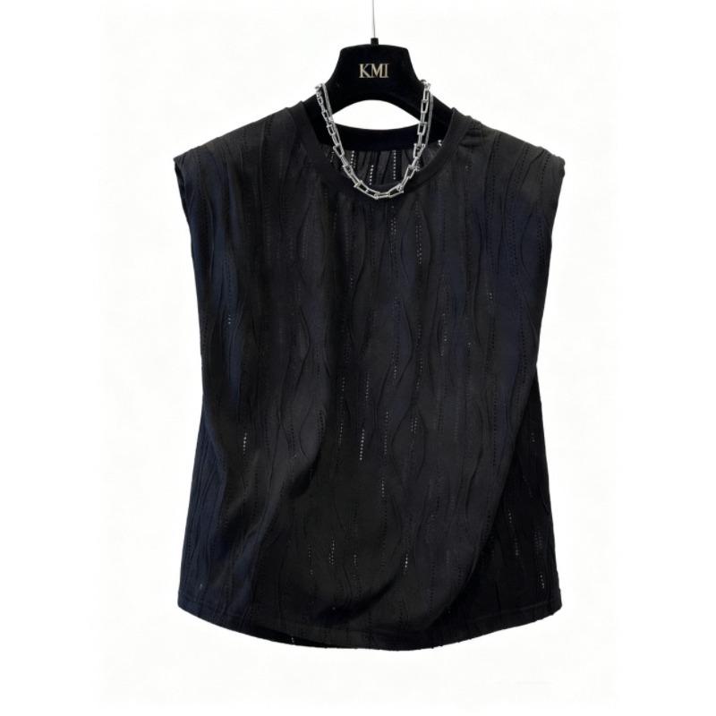 Women S Loose Sleeveless Hollow Out T Shirt European American Style