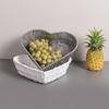 Heart-Shaped Woven Storage Basket Multi-Uses Simulation Rattan Desktop Baskets For Bread Fruit Restaurant Serving Display Basket