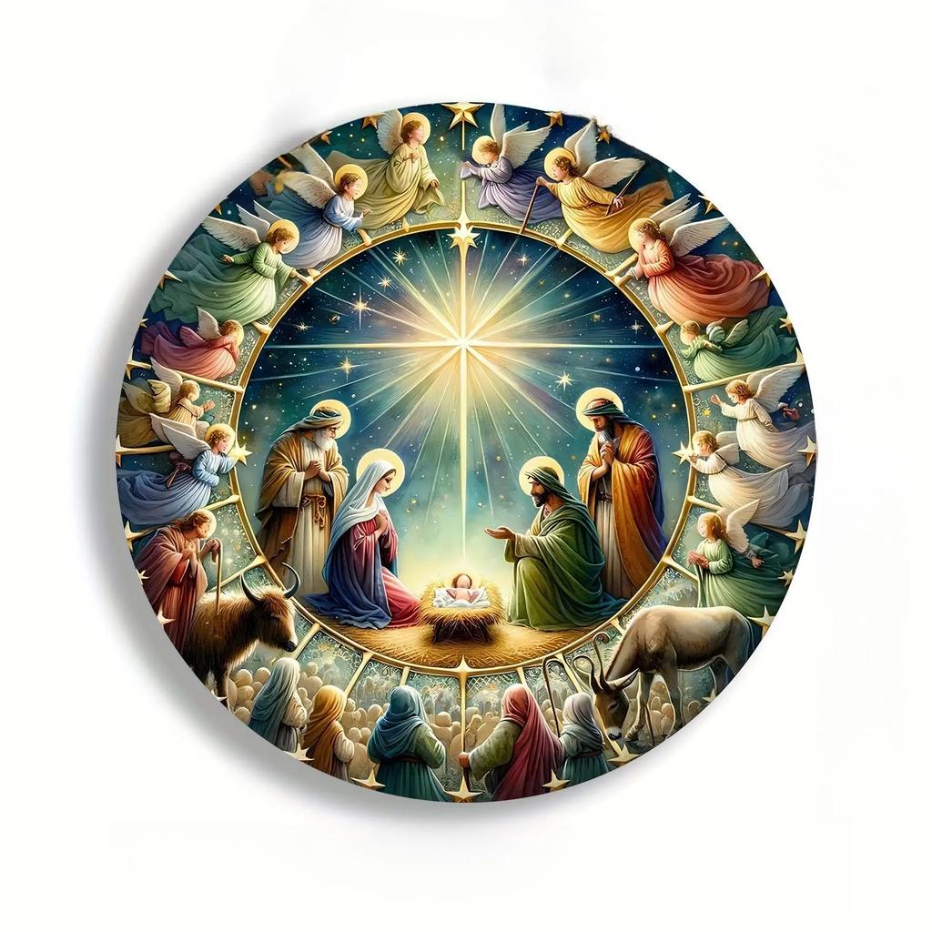 High Definition Metal Tin Sign Set Bohemian Sun Moon Goddess Round Wall Art Decor for Spiritual Home
