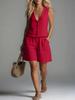 Set estivo in cotone e lino senza maniche con pantaloncini a gamba larga, set da due pezzi, temperamento casual da pendolare, cross-border Amazon europeo e americano